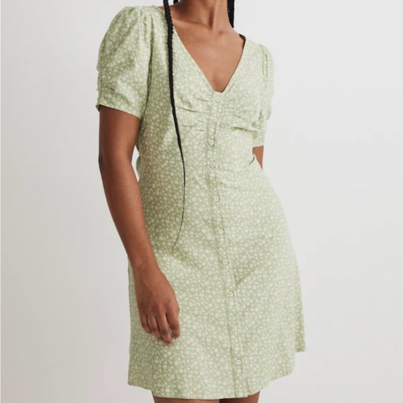 NWT Madewell V-Neck Button Front Dress - Picture 1 of 8
